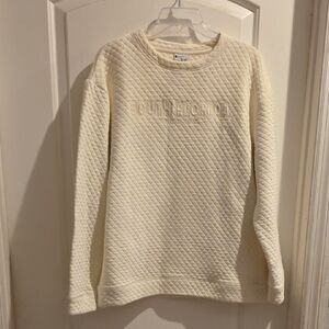 Champion University Of South Florida Bulls Cream Quilted Crewneck Sweatshirt